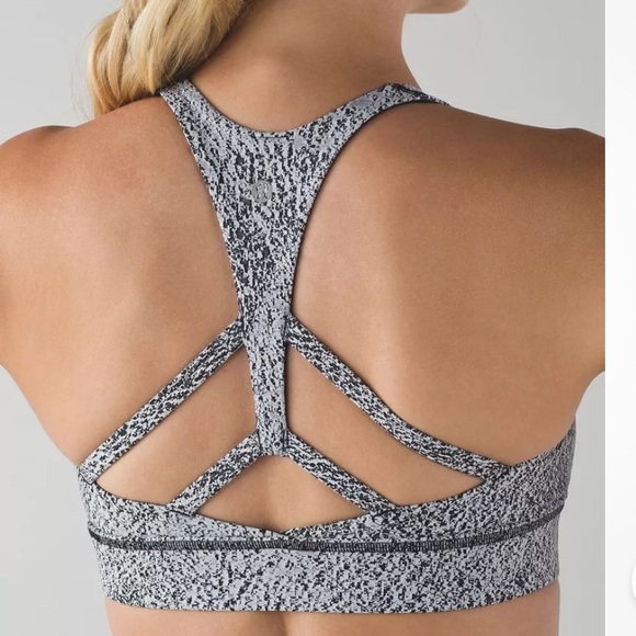 Lululemon 8 women's circuit breaker bra power spray jacquard run yoga cups - Picture 2 of 6